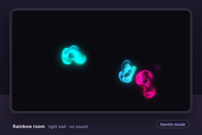 Touch wall in the sensory room — special needs education center — WebGL Fluid Simulation example 2