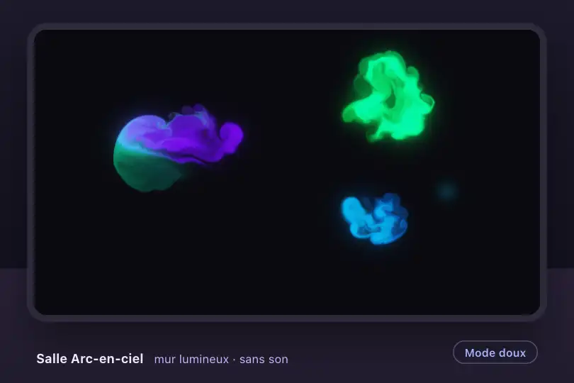 Mur tactile de la salle sensorielle — institut médico-éducatif — WebGL Fluid Simulation exemple 2