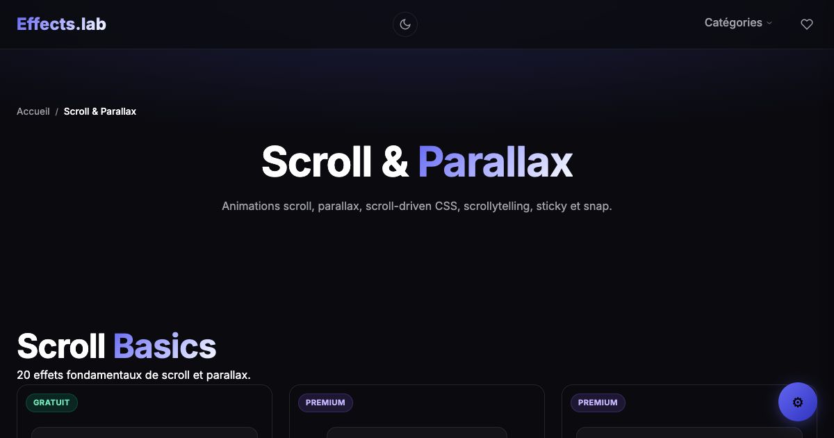 64 Scroll Animations: Parallax, Reveal, Progress Bars | Effect.Labs