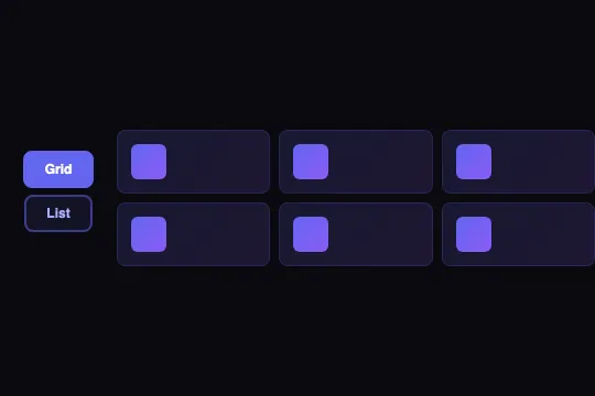 Grid to List Toggle — animated preview