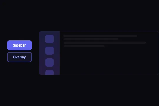 Sidebar to Overlay — aperçu animé