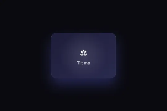 Cursor Tilt Effect — aperçu animé