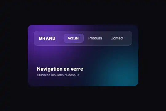 Glass Navigation — Glassmorphism effect