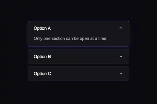 Accordion Single — animated preview