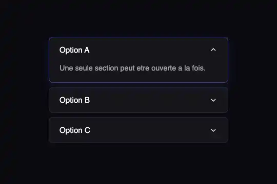 Accordion Single — aperçu animé