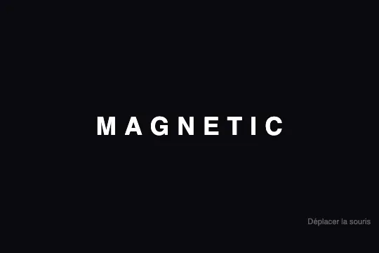 Magnetic Cursor Text — animated preview