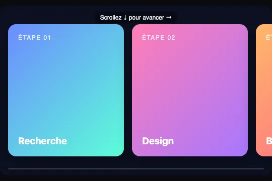 Sticky Horizontal Reveal — aperçu animé