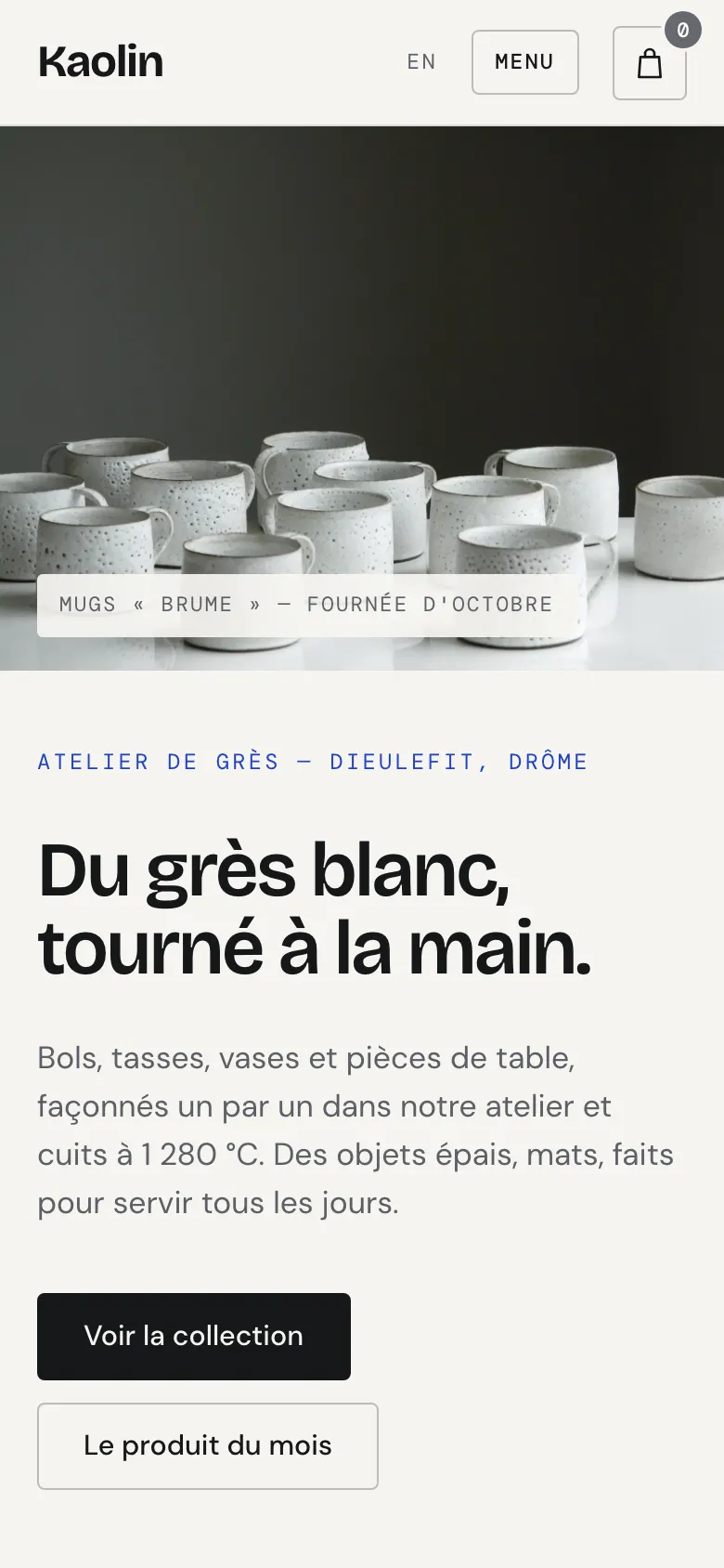 Kaolin sur téléphone